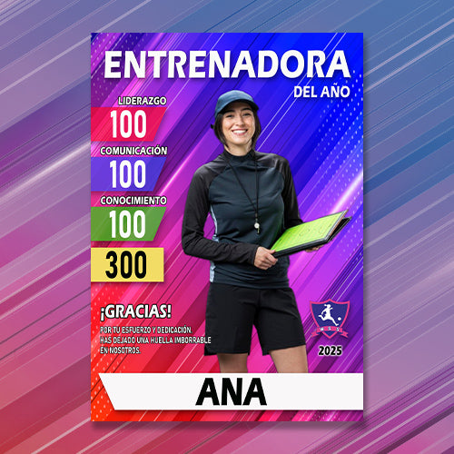 Cromo Personalizado para Entrenadores | Regalo único de fin de temporada