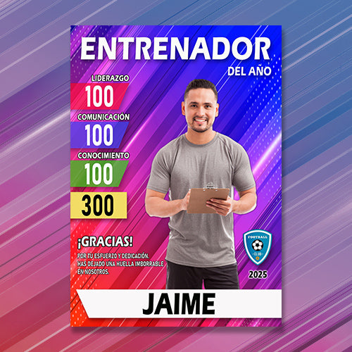 Cromo Personalizado para Entrenadores | Regalo único de fin de temporada